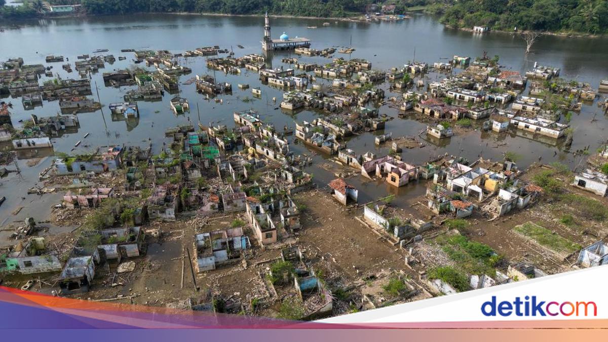 Kampung Tenggelam Muncul Kembali di Bendungan Karian Saat Musim Kemarau